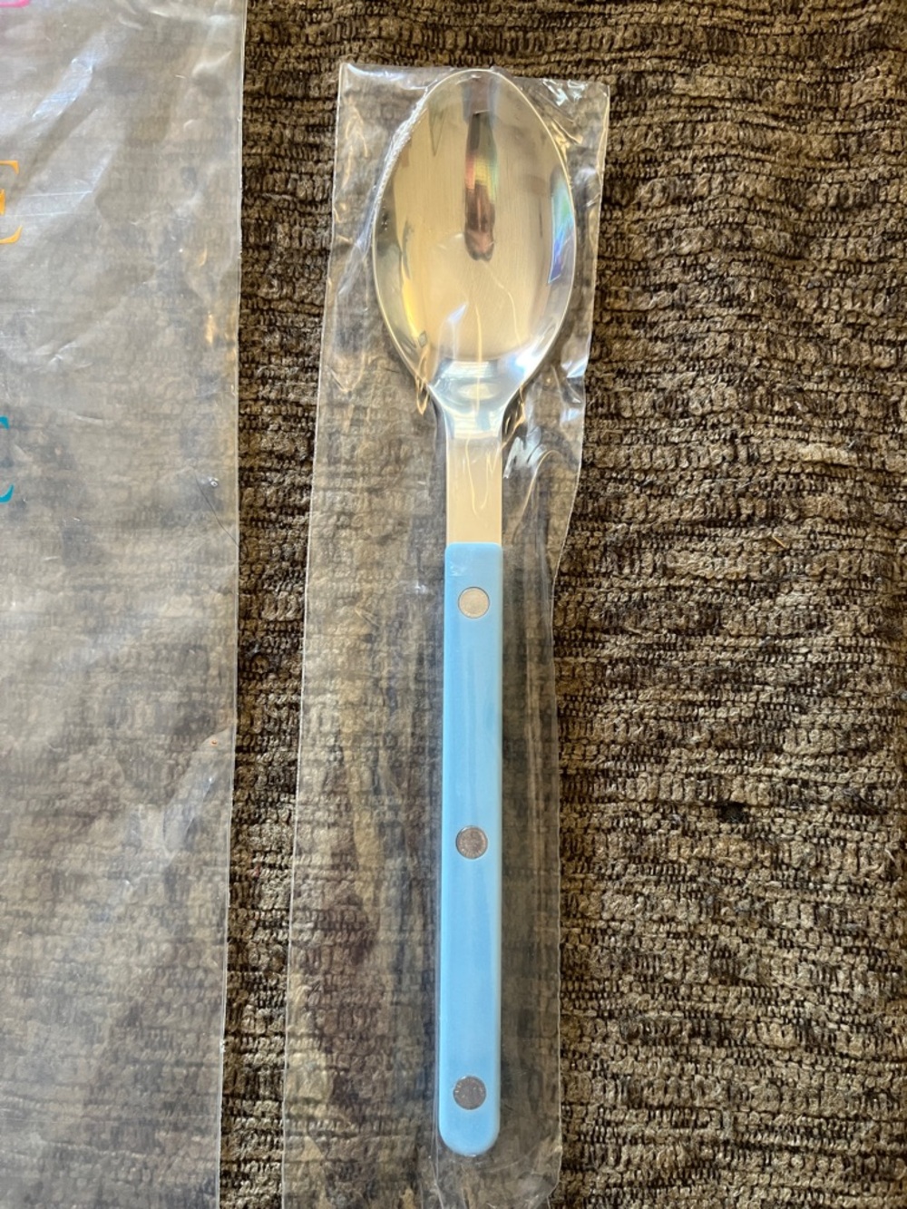 Serena & Lily Blue Handle Stainless Place/Dessert Spoon